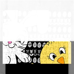 Easter Bunny And Chick  Rectangular Jigsaw Puzzl by Valentinaart