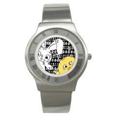 Easter Bunny And Chick  Stainless Steel Watch by Valentinaart