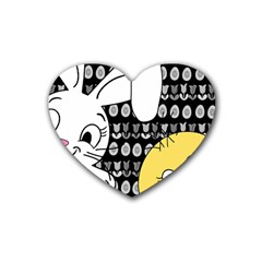 Easter Bunny And Chick  Heart Coaster (4 Pack)  by Valentinaart