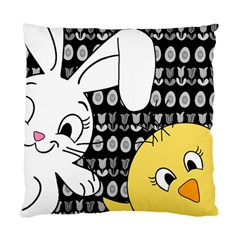 Easter Bunny And Chick  Standard Cushion Case (two Sides) by Valentinaart