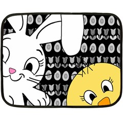 Easter Bunny And Chick  Double Sided Fleece Blanket (mini)  by Valentinaart