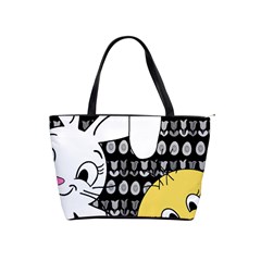 Easter Bunny And Chick  Shoulder Handbags by Valentinaart