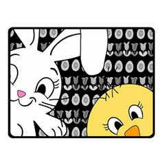 Easter Bunny And Chick  Double Sided Fleece Blanket (small)  by Valentinaart