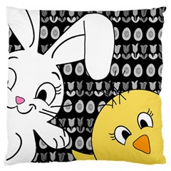 Easter Bunny And Chick  Standard Flano Cushion Case (one Side) by Valentinaart