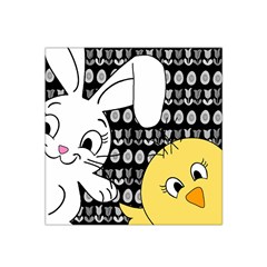 Easter Bunny And Chick  Satin Bandana Scarf by Valentinaart