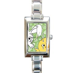 Easter Bunny And Chick  Rectangle Italian Charm Watch by Valentinaart