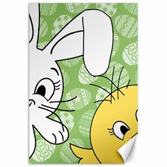 Easter Bunny And Chick  Canvas 20  X 30   by Valentinaart