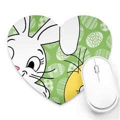 Easter Bunny And Chick  Heart Mousepads by Valentinaart