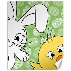 Easter Bunny And Chick  Canvas 11  X 14  