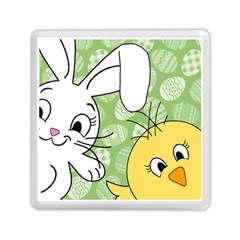 Easter Bunny And Chick  Memory Card Reader (square)  by Valentinaart