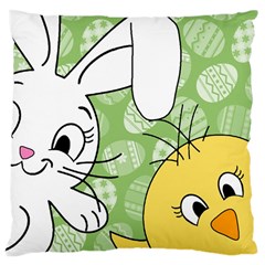 Easter Bunny And Chick  Large Cushion Case (two Sides) by Valentinaart