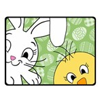 Easter bunny and chick  Double Sided Fleece Blanket (Small)  45 x34  Blanket Front