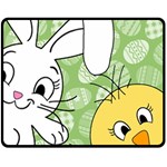 Easter bunny and chick  Double Sided Fleece Blanket (Medium)  58.8 x47.4  Blanket Front