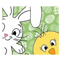 Easter Bunny And Chick  Double Sided Flano Blanket (small) 