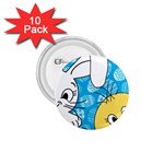 Easter bunny and chick  1.75  Buttons (10 pack) Front