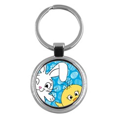 Easter bunny and chick  Key Chains (Round) 