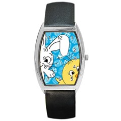 Easter bunny and chick  Barrel Style Metal Watch