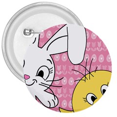 Easter Bunny And Chick  3  Buttons by Valentinaart