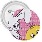 Easter bunny and chick  3  Buttons Front