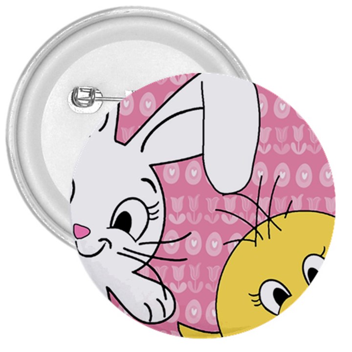 Easter bunny and chick  3  Buttons