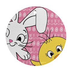 Easter Bunny And Chick  Ornament (round) by Valentinaart