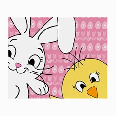 Easter Bunny And Chick  Small Glasses Cloth by Valentinaart