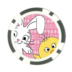 Easter Bunny And Chick  Poker Chip Card Guard by Valentinaart