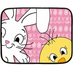 Easter Bunny And Chick  Fleece Blanket (mini) by Valentinaart