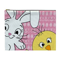 Easter Bunny And Chick  Cosmetic Bag (xl) by Valentinaart