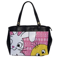 Easter Bunny And Chick  Office Handbags by Valentinaart