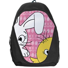 Easter Bunny And Chick  Backpack Bag by Valentinaart