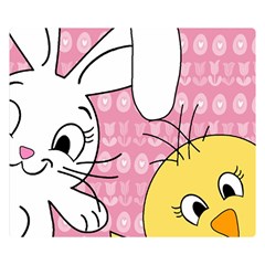 Easter Bunny And Chick  Double Sided Flano Blanket (small)  by Valentinaart