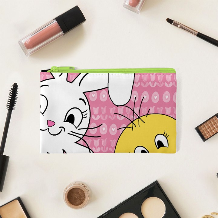 Easter bunny and chick  Cosmetic Bag (XS)