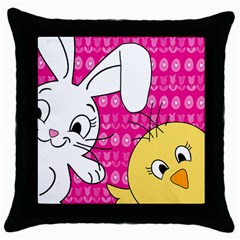 Easter Throw Pillow Case (black) by Valentinaart