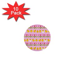 Easter - Chick And Tulips 1  Mini Buttons (10 Pack)  by Valentinaart