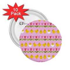 Easter - Chick And Tulips 2 25  Buttons (10 Pack)  by Valentinaart