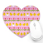 Easter - chick and tulips Heart Mousepads Front