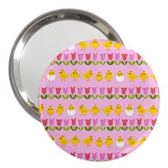 Easter - Chick And Tulips 3  Handbag Mirrors by Valentinaart