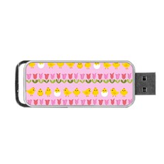 Easter - Chick And Tulips Portable Usb Flash (one Side) by Valentinaart