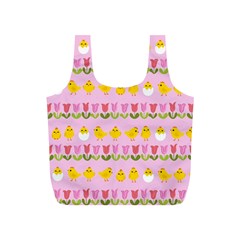 Easter - Chick And Tulips Full Print Recycle Bags (s)  by Valentinaart