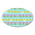 Easter - chick and tulips Oval Magnet Front