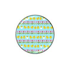 Easter - Chick And Tulips Hat Clip Ball Marker (4 Pack) by Valentinaart