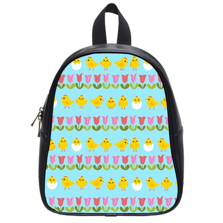 Easter - chick and tulips School Bags (Small) 