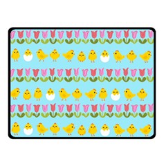 Easter - Chick And Tulips Double Sided Fleece Blanket (small)  by Valentinaart