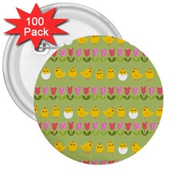 Easter - Chick And Tulips 3  Buttons (100 Pack)  by Valentinaart