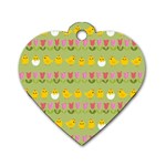 Easter - chick and tulips Dog Tag Heart (One Side) Front