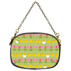 Easter - Chick And Tulips Chain Purses (two Sides)  by Valentinaart