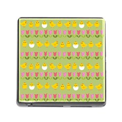 Easter - Chick And Tulips Memory Card Reader (square) by Valentinaart