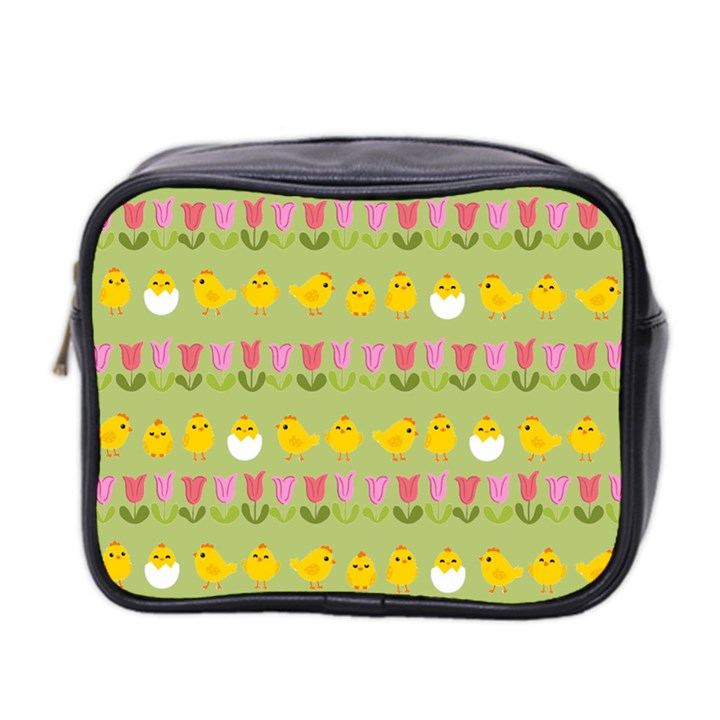 Easter - chick and tulips Mini Toiletries Bag 2-Side