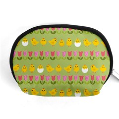 Easter - Chick And Tulips Accessory Pouches (medium)  by Valentinaart